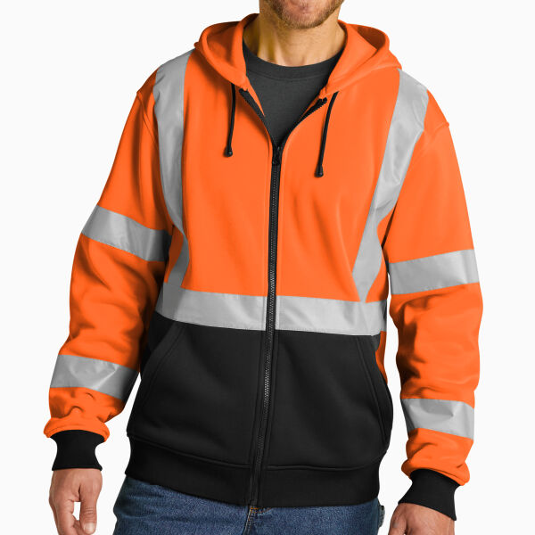 A107 Class 3 Heavy Duty Fleece Full Zip Hoodie Thumbnail