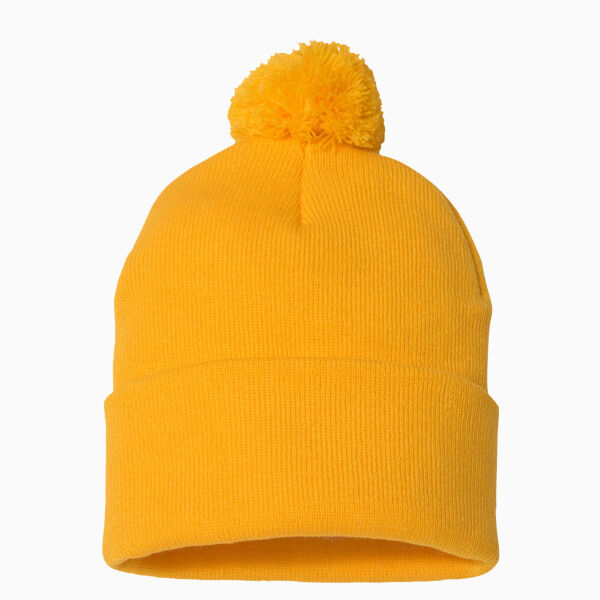 12" Pom-Pom Cuffed Beanie Thumbnail