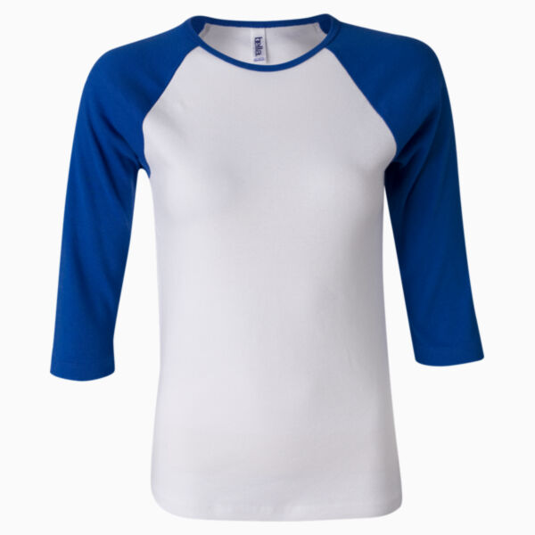 Women’s 1X1 Baby Rib Raglan Three-Quarter Sleeve Tee Thumbnail