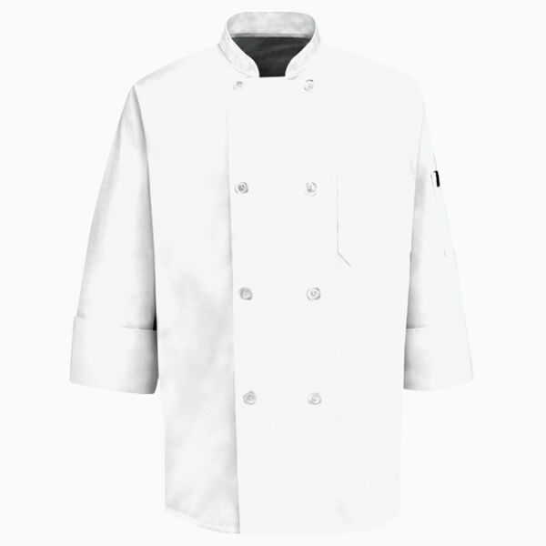 Eight Pearl Button Chef Coat with Thermometer Pocket Thumbnail