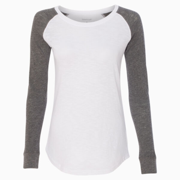 Women’s Preppy Patch Slub Long Sleeve T-Shirt Thumbnail