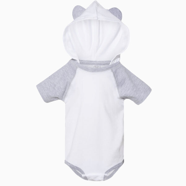 Infant Fine Jersey Raglan Bodysuit with Hood & Ears Thumbnail