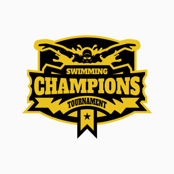 Champions Swimming Tournament logo template Thumbnail