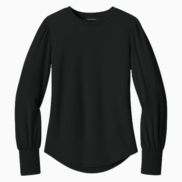 Women's Stretch Jersey Long Sleeve Blouson Top Thumbnail