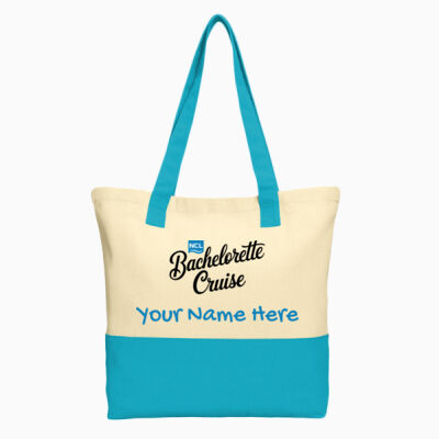 Custom Bachelorette Cruise Colorblock Cotton Tote Thumbnail