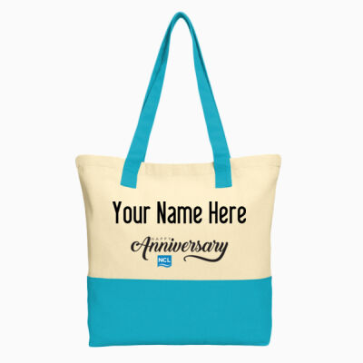 Custom Anniversary Cruise Colorblock Cotton Tote Thumbnail