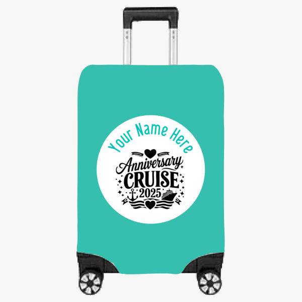 Custom Anniversary Cruise Suitcase Cover Thumbnail