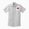 Short Sleeve Striped Industrial Work Shirt Thumbnail